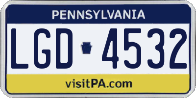 PA license plate LGD4532