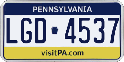 PA license plate LGD4537