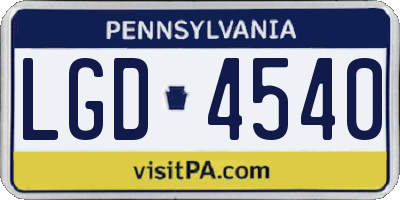 PA license plate LGD4540