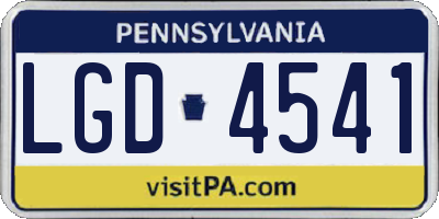 PA license plate LGD4541