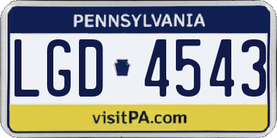 PA license plate LGD4543