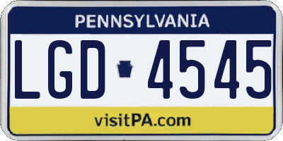 PA license plate LGD4545