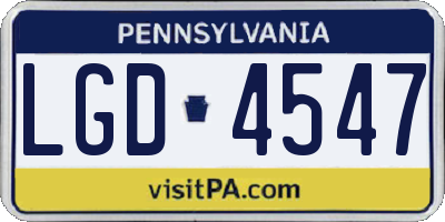 PA license plate LGD4547