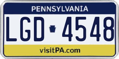 PA license plate LGD4548