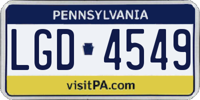 PA license plate LGD4549