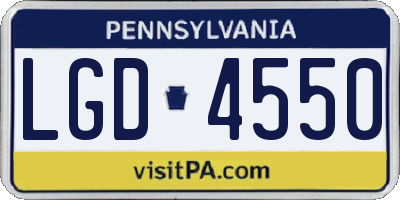 PA license plate LGD4550