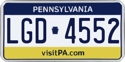 PA license plate LGD4552