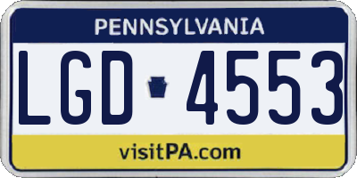 PA license plate LGD4553