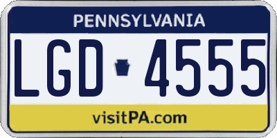 PA license plate LGD4555