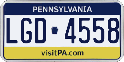 PA license plate LGD4558