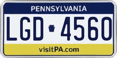 PA license plate LGD4560