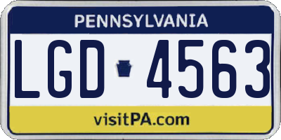 PA license plate LGD4563
