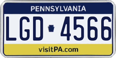 PA license plate LGD4566