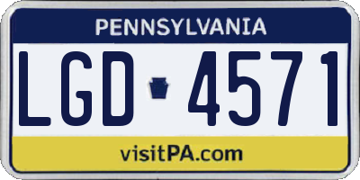 PA license plate LGD4571