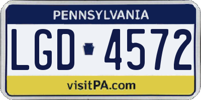 PA license plate LGD4572