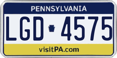 PA license plate LGD4575