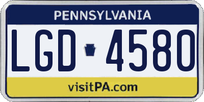 PA license plate LGD4580