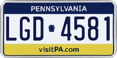 PA license plate LGD4581