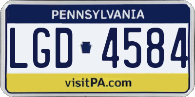 PA license plate LGD4584