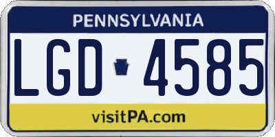 PA license plate LGD4585