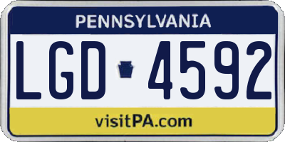 PA license plate LGD4592