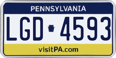 PA license plate LGD4593