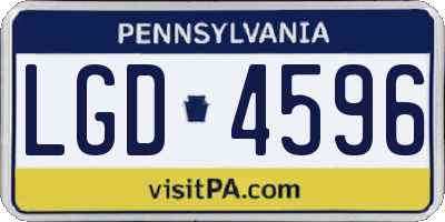 PA license plate LGD4596