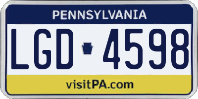 PA license plate LGD4598