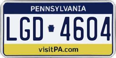 PA license plate LGD4604