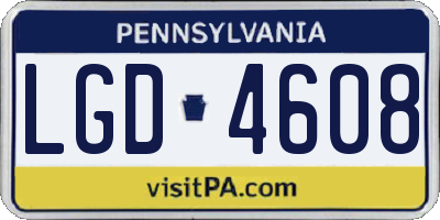 PA license plate LGD4608