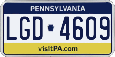 PA license plate LGD4609