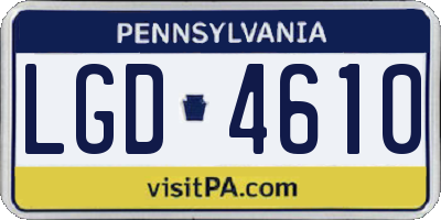 PA license plate LGD4610