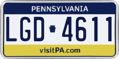 PA license plate LGD4611