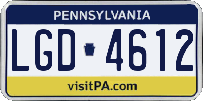 PA license plate LGD4612