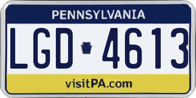PA license plate LGD4613