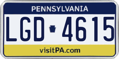 PA license plate LGD4615