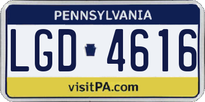 PA license plate LGD4616