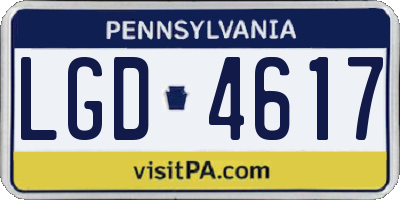 PA license plate LGD4617