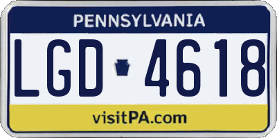 PA license plate LGD4618