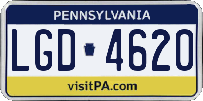PA license plate LGD4620