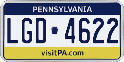 PA license plate LGD4622