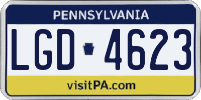 PA license plate LGD4623