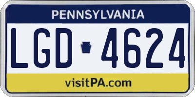 PA license plate LGD4624
