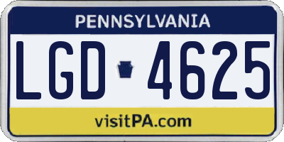 PA license plate LGD4625