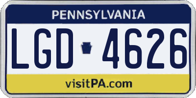 PA license plate LGD4626