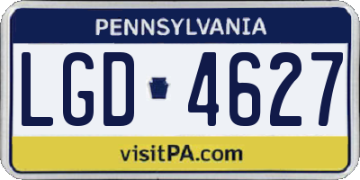 PA license plate LGD4627