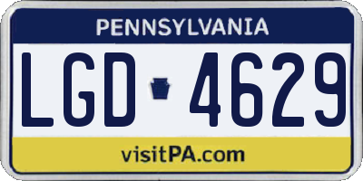 PA license plate LGD4629