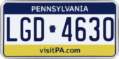 PA license plate LGD4630