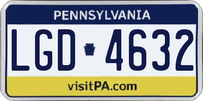 PA license plate LGD4632