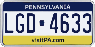 PA license plate LGD4633